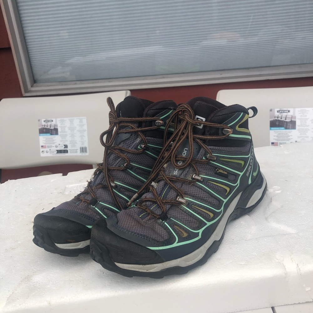 Salomon X Ultra 2 Mid Blue Black Gore-Tex GTX Hiking Boots Size 9 - Picture 10 of 15